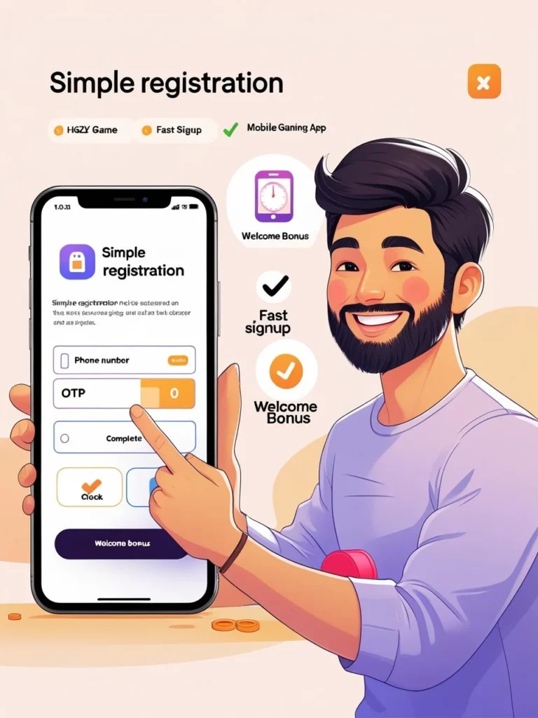 HGZY GAME app registration screen
